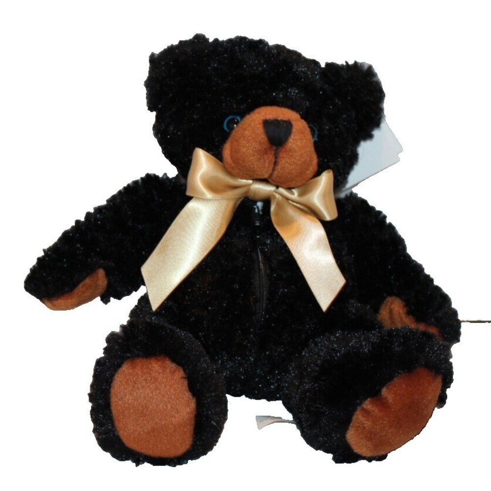 Ben Bridge Benny Bear zippered jewelry pouch bag plush 2007 black & brown w/ tag